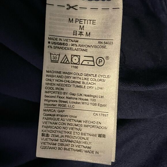 Gap Wrap Dress Spaghetti Strap Blue Maxi Size Medium Petite - Picture 8 of 8